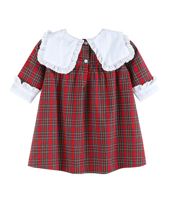 Red Christmas Plaid Santa Yoke Dress