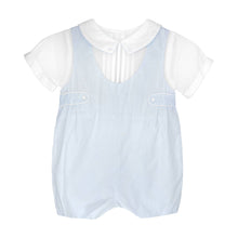 Blue Shortall with Pintucks and Side Tabs | 12 18 24 Months