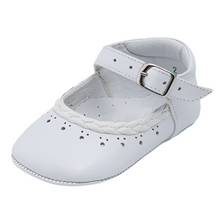 White Leather Pre Walk Baby Girls Shoes | Size 0 1 2 3