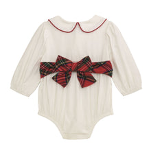 Classic Christmas Tartan Bow Bubble | 0-3M 3-6M