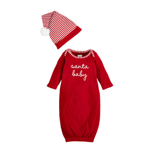 Alpine Village Santa Baby Boy Take Me Home Gown and Hat Set | 0-3 Months