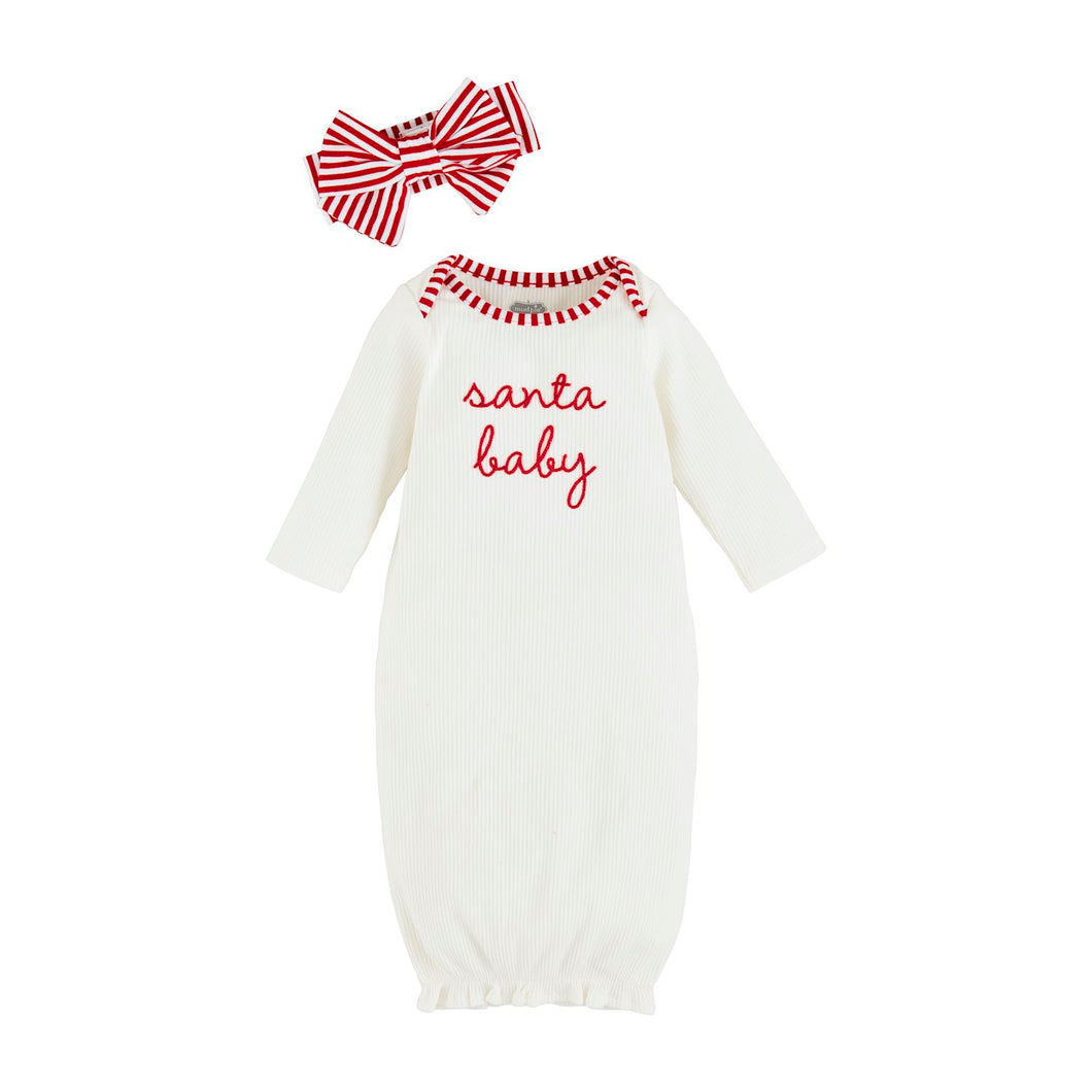 Alpine Village Santa Baby Girl Take Me Home Gown and Headband | 0-3 Months