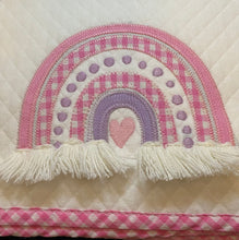Rainbow Quilted Baby Blanket Pink | 34" x 28"