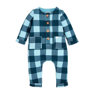 Pumpkin Patch Navy/Blue Check One-Piece | 3-6M 6-9M