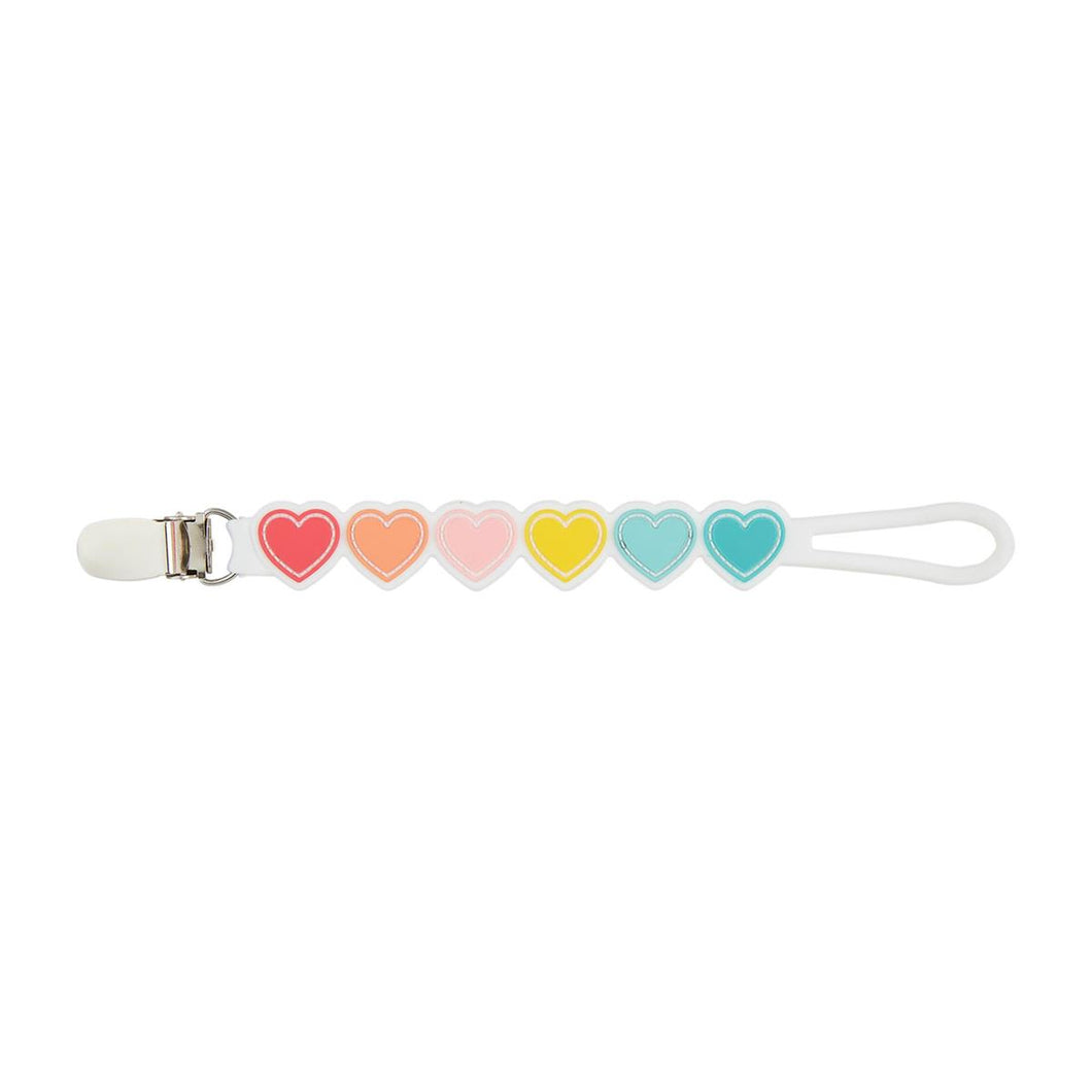 Heart Silicone Clip-On Pacy Strap Pacifier Clip