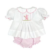 Pink Diaper Set with Easter Bunny Smocked Insert | Newborn 3 6 Months