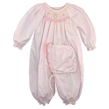 Pink Flower Heart Smocked Convertible Bag Gown & Hat | Newborn 3 6 Months
