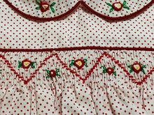 Red Dot Smocked Dress Set with Bonnet | Newborn