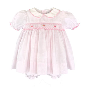 Pink Dot Smocked Dress Set