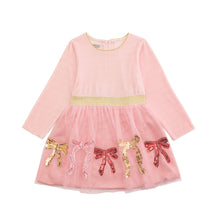 Christmas Sequin Bow Pink Velour Tutu Dress | 12-18M 24M/2T-3T 4T-5T