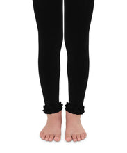Black Pima Cotton Ruffle Footless Tights | 6-18M 18-24M 2-4Y 4-6Y