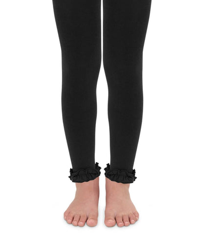 Charcoal Pima Cotton Ruffle Footless Tights | 18-24M 2-4Y 4-6Y