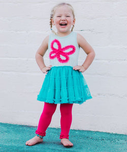 Hot Pink Pima Cotton Ruffle Footless Tights | 18-24M 2-4Y 4-6Y