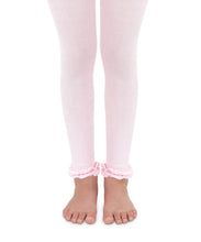 Pink Pima Cotton Ruffle Footless Tights | 6-18M 18-24M 2-4Y 4-6Y