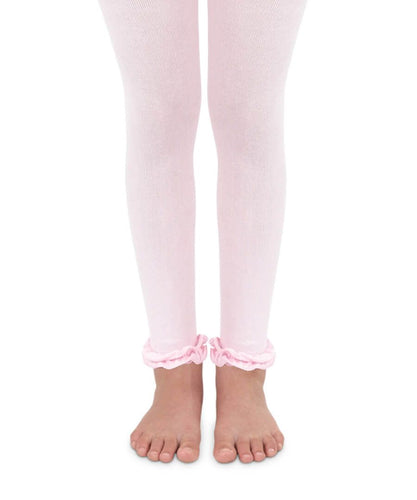 Pink Pima Cotton Ruffle Footless Tights | 6-18M 18-24M 2-4Y 4-6Y