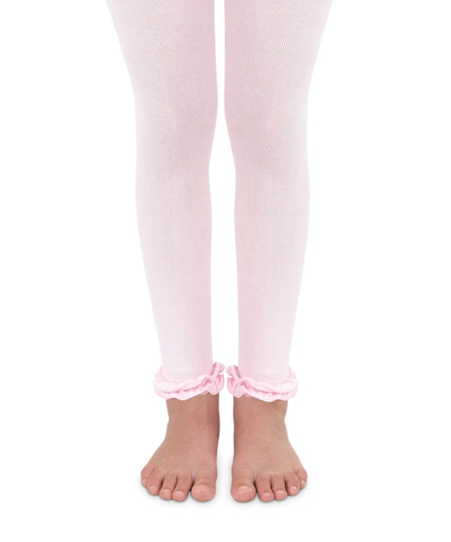 Pink Pima Cotton Ruffle Footless Tights | 6-18M 18-24M 2-4Y 4-6Y