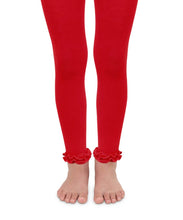 Red Pima Cotton Ruffle Footless Tights | 6-18M 18-24M 2-4Y