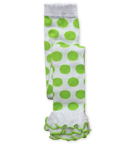 Lime Polka Dot Ruffle Footless Tights | 2-4Y 4-6Y