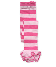 Pink Stripe Ruffle Footless Tights | 6-18M 18-24M 4-6Y