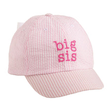 Big Sis Pink Stripe Embroidered Hat with Bow