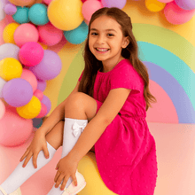 Satin Bow Scalloped Top Cotton Knee High Socks | TOD XS SML
