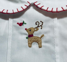 Christmas Reindeer Embroidered Boys Red Check Diaper Set with Hat | 3 or 6 Months