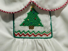 White Red Gingham Christmas Tree Smocked Diaper Set | Newborn 3 6 Months