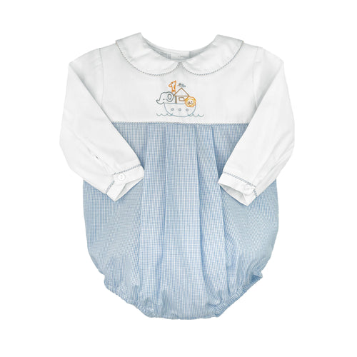 Noah's Ark Embroidered Blue Bubble | Newborn 3 6 Months