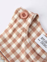 Christmas Brown Plaid Smocked Gingerbread Boy Romper | 3 6 9 12 18 Months