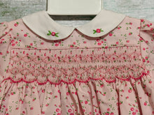 Pink Floral Dress and Bloomer with Corded Smocking and Embroidery | 3 6 9 Months