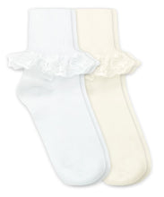 Jefferies Chantilly Lace White or Pearl Socks | INF TOD XS SML