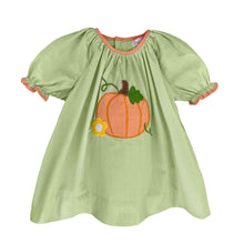 Green Orange Check Pumpkin Applique Dress Set | 3 6 9 Months