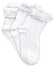 Smooth Toe Eyelet Lace Ripple Bubble Quarter Ankle Socks 3 Pack | TOD XS