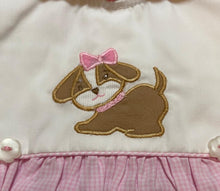 Pink Check Removable Bib Easter Bunny Puppy Dress Set | 3 6 9 12 18 Months