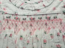 White Pink Rose Dobby Smocked Bubble | 3 6 9 Months