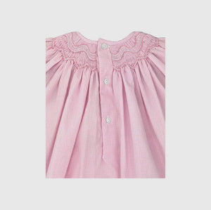 Pink Check Bishop Zig Zag Smocked Dress Set | 3 6 9 Months