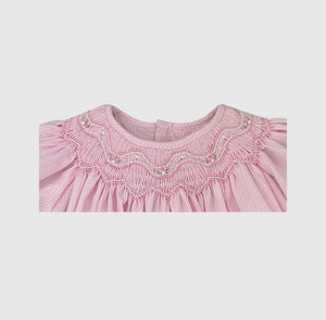 Pink Check Bishop Zig Zag Smocked Dress Set | 3 6 9 Months
