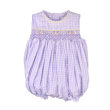 Lavender Gingham Sunbubble with Corded Smocking | 3 6 9 Months