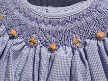 Lavender Check Dress Set with Fall Floral Smocking | 12 18 24 Months