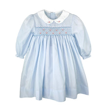 Light Blue Dress Set with Corded Smocking and Scalloped Collar | 12 18 24 Months