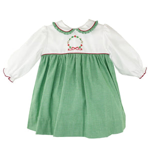 christmas dress 24 months Green Check with Wreath and Ruffle Collar Color:Yellow Posey Mac Duggal Pearl-Encrusted One-Shoulder 6 Years Size (inch) $15 sale