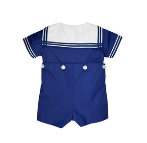 Navy Nautical Bobby Suit Romper | 6 or 9 Months