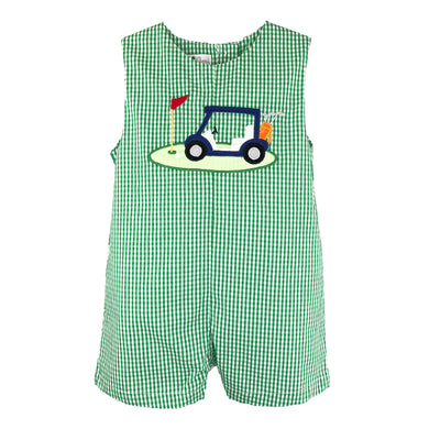 Green Check Golf Cart Sunsuit | 12 18 24 Months