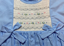 Blue Dot Smocked Dress Set with Bows | 12 18 24 Months