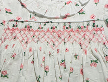 White Pink Rose Dobby Smocked Dress | 2T 3T 4T