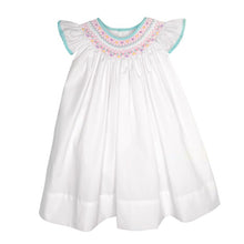 White Pink Bishop Smocked Angel Wing Dress Set | 12 18 24 Months