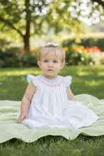 White Pink Bishop Smocked Angel Wing Dress Set | 12 18 24 Months