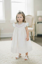 White Pink Bishop Smocked Angel Wing Dress | 2T 3T 4T