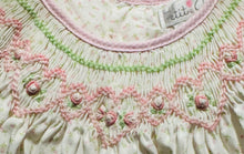 Pink Green Floral Bishop Smocked Dress | 12 24 Months