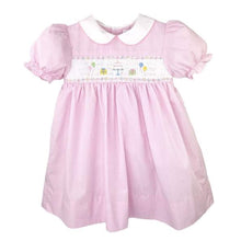 Pink Check Birthday Smocked Dress with Bloomers | 12 18 24 Months